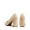Pointed Closed-Toe Block Heel Pumps NUDE-SUEDE