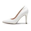 Wide Width Stiletto Pointed Toe Pumps WHITE-PU