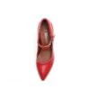 Mary Jane High Chunky Pumps RED