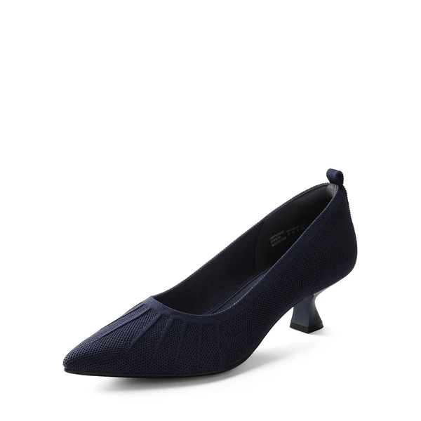Low Kitten Heel Knit Pumps NAVY - Image 7