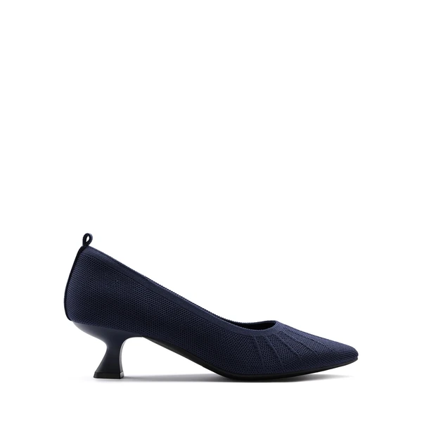 Low Kitten Heel Knit Pumps NAVY - Image 5