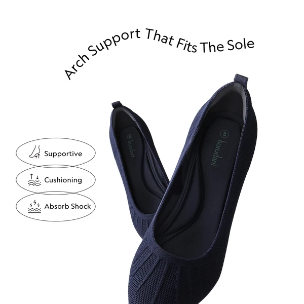 Low Kitten Heel Knit Pumps NAVY - Image 6