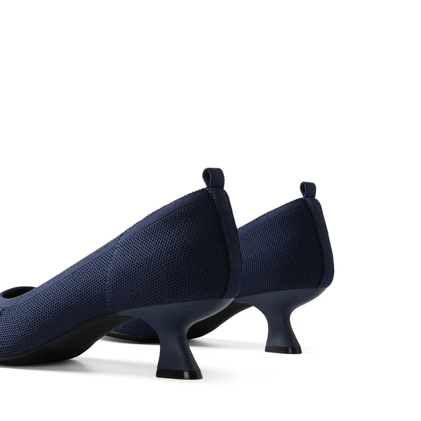 Low Kitten Heel Knit Pumps NAVY