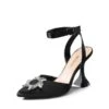 Sparkling Spool Heel Pumps BLACK-SATIN