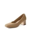 Modern Square-Toe Knit Pumps BEIGE