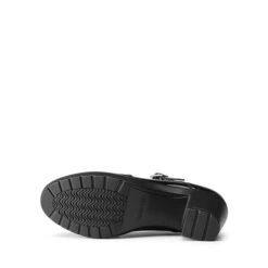 Mary Jane Chunky Heel Pumps BLACK-PAT