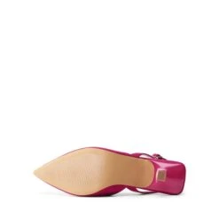 V Vamp Slingback Kitten Heels Pumps HOT PINK