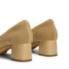 Water-Resistant Block Heel Knit Pumps BEIGE