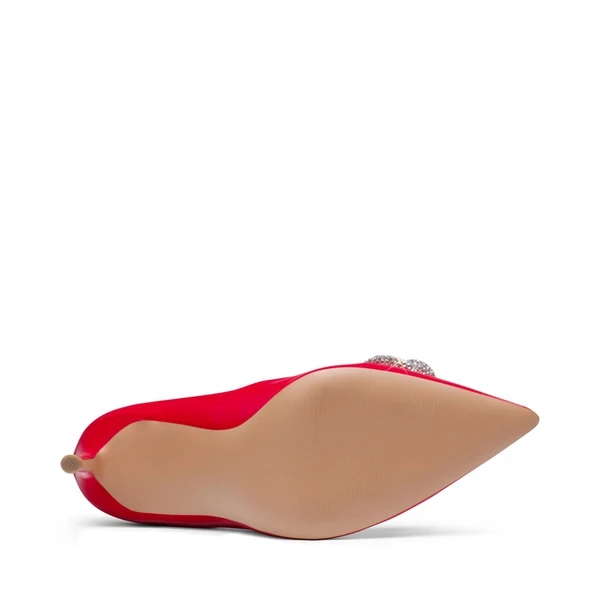 Rhinestone Bows Stiletto Pumps RED - Image 4