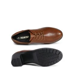 Arch Support Chunky Heel Oxfords BROWN PU