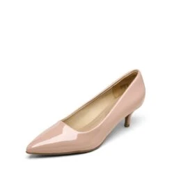 Kitten Heel Pointed Toe Pumps NUDE PAT