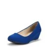 Mid Wedge Heel Pump Shoes ROYAL BLUE