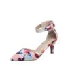 Women's Low Heel Ankle Strap Pumps FLORAL