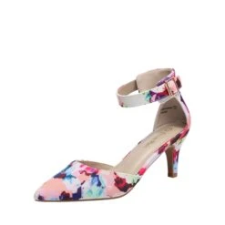 Women's Low Heel Ankle Strap Pumps FLORAL