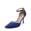 Ankle Strap Pointy Stiletto Heel Pumps ROYAL BLUE