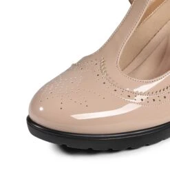 T-Strap Round Toe Pumps NUDE-PAT