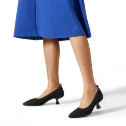 Comfortable Knitted Kitten Heels BLACK