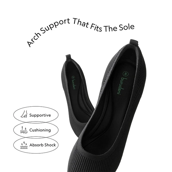 Comfortable Knitted Kitten Heels BLACK - Image 2