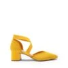 Pointed Toe Criss Cross Pumps YELLOW-ECO