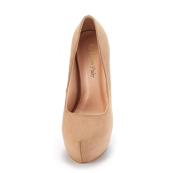 High Heel Stiletto Platform Pumps NUDE SUEDE - Image 2