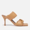 ALOHAS Women's Twist Leather Heeled Sandals - Camel