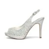 Peep Toe Rhinestone Pumps SILVER GLITTER