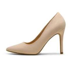 Pointed Toe High Heel Pump Shoes NUDE SUEDE