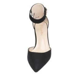 Women's Closed Toe Ankle Strap Heels BLACK SUEDE