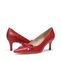 Pointed Toe Kitten Heel Pumps RED PU