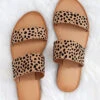 Animal Print Two Strap Band Sandals-Leopard Print