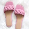 Braided Woven Sandals Slides-Pink