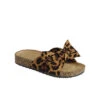 KIDS' SIZE - Animal Print Faux Suede Bow Sandals-Leopard Print