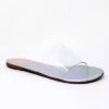 Single Band Clear Sandals Slides-Silver Hologram