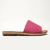 Single Band Espadrille Sole Flat Sandals-Fuchsia Pink