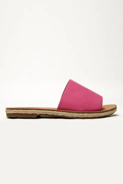 Single Band Espadrille Sole Flat Sandals-Fuchsia Pink