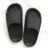 Open Toe Cloud Slides Sandals-Black