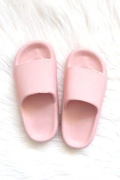 Open Toe Cloud Slides Sandals-Blush Pink