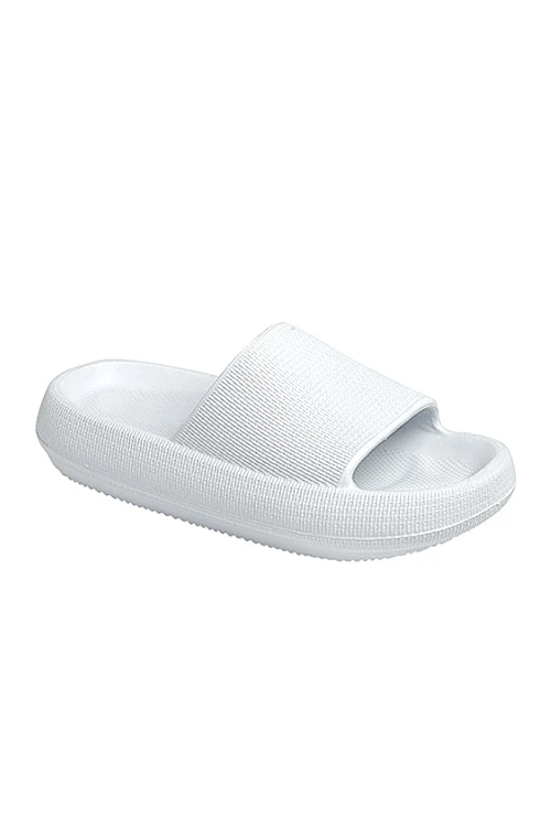 Open Toe Cloud Slides Sandals-White - Image 2
