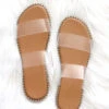 Double Band Gold Trim Sandals Slides-Clear