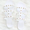 Strappy Studded Flip Flops Jelly Sandals-White