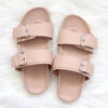 Cute Double Strap Buckle Sandals-Blush Pink